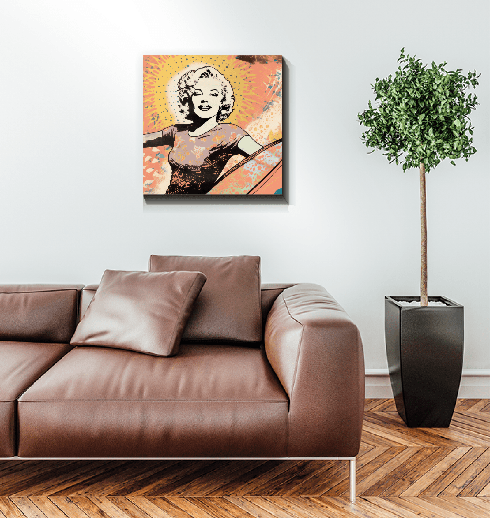 Vibrant colors of Surfing 5 01 Wrapped Canvas