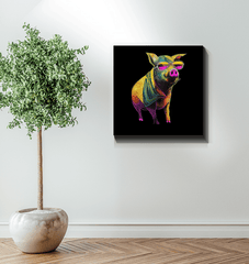 Playful Piglet Canvas Art - Beyond T-shirts
