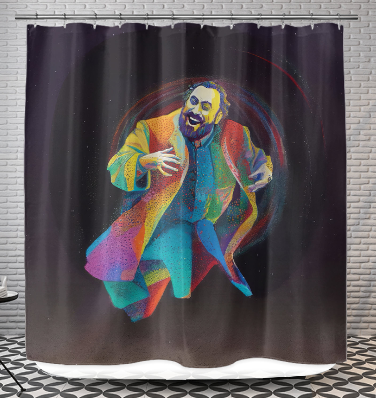 Durable and vibrant Petal Pixies themed shower curtain, perfect for adding a touch of whimsy to any bathroom.