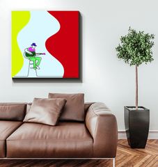 Guitar Line Art 3 Wrapped Canvas - Beyond T-shirts