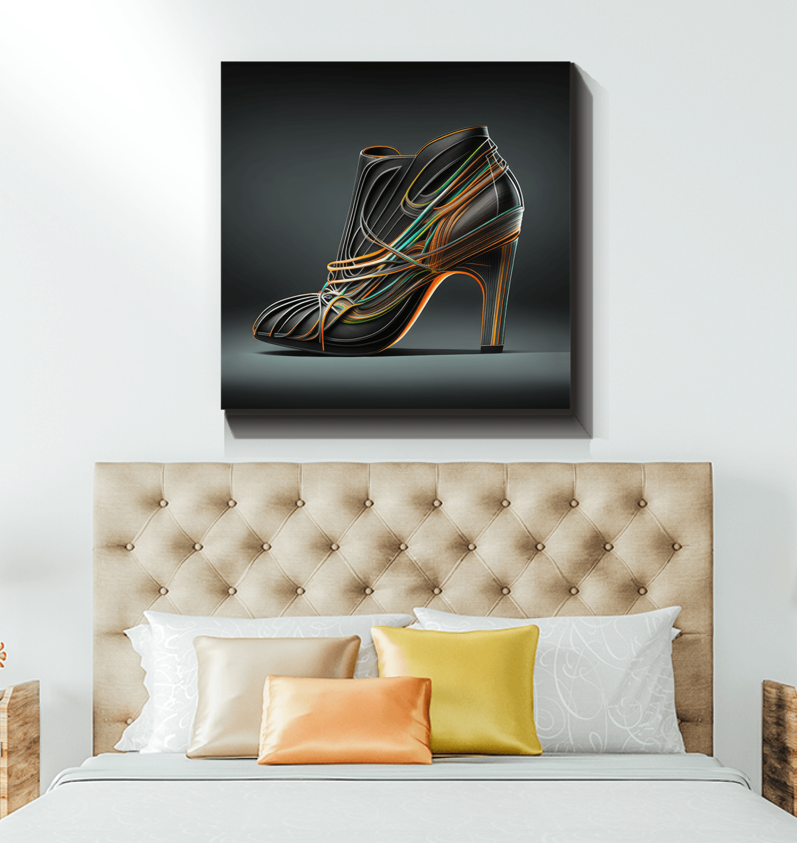 Innovative Steps - Futuristic Shoe Canvas Print - Beyond T-shirts