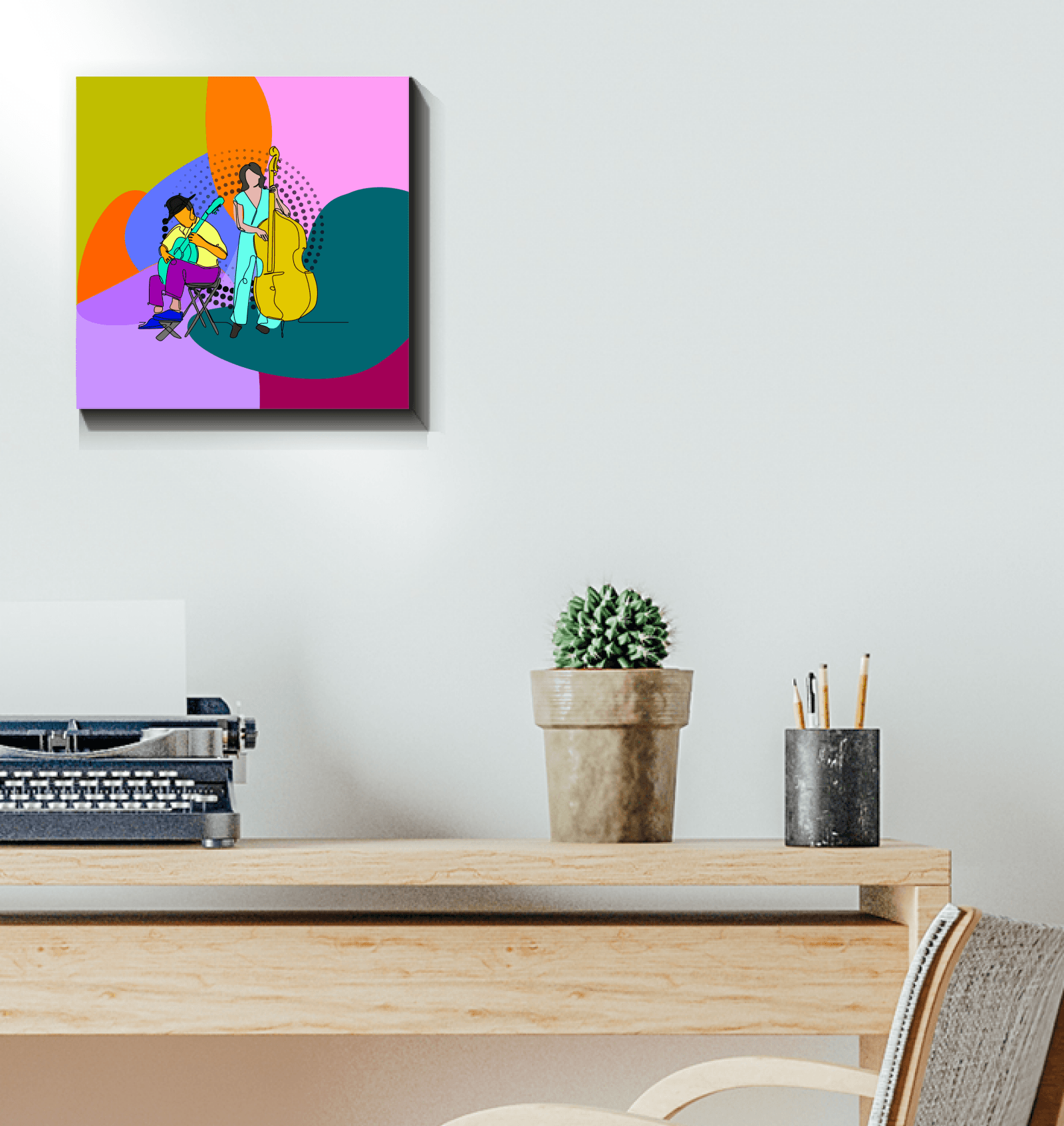 Band Of Musicians Wrapped Canvas - Beyond T-shirts