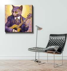 Whimsical squirrel portrait art.