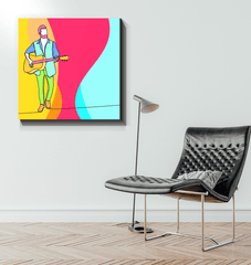 Boy Playing Guitar 2 Wrapped Canvas - Beyond T-shirts