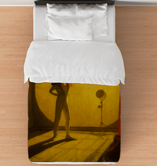 SurArt 99 Twin Comforter set on a bed, highlighting its sleek design and soft feel.