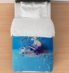 Duvet cover with kirigami-inspired galactic design.