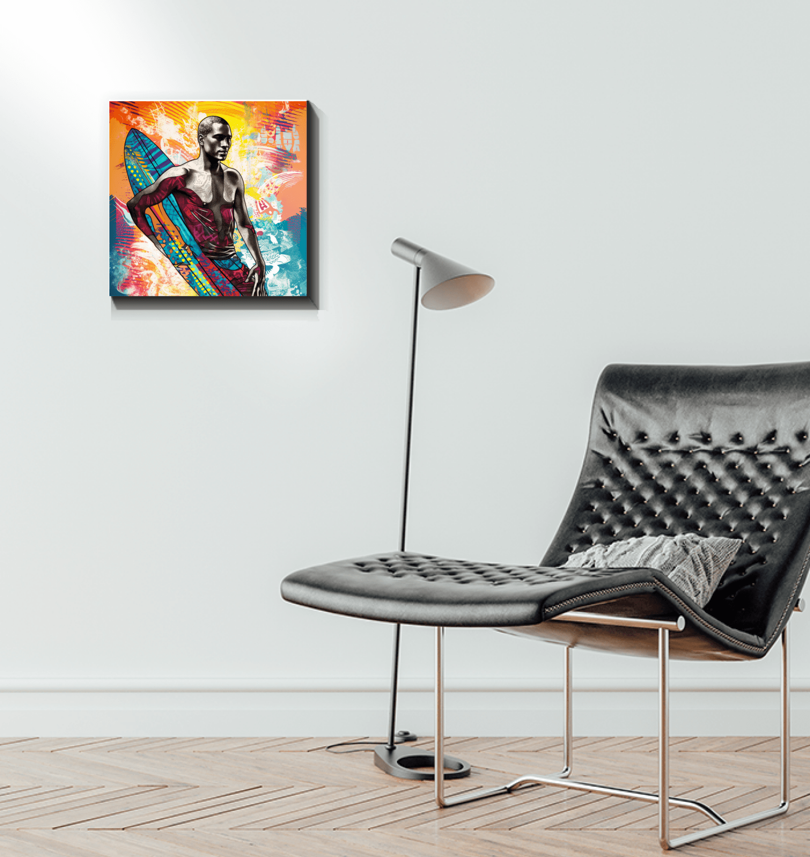 Side angle of Surfing 5 13 Wrapped Canvas