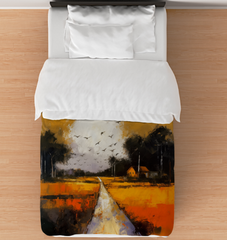 Desert Oasis Landscape Duvet Cover