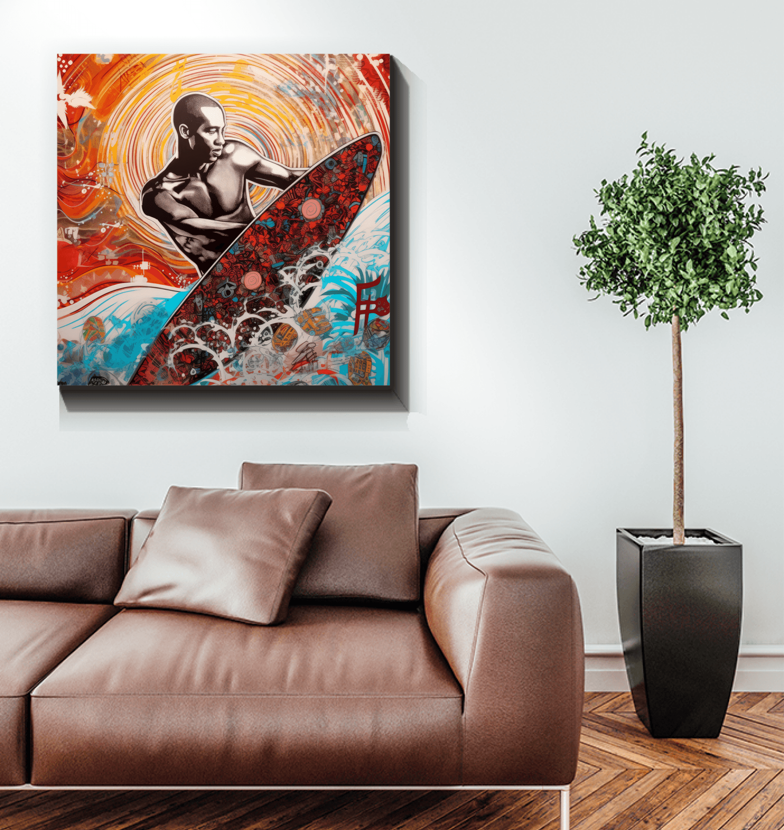 Surfing Serenity Canvas Art - Beyond T-shirts