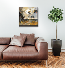 Sunrise Overlake Landscape Wrapped Canvas