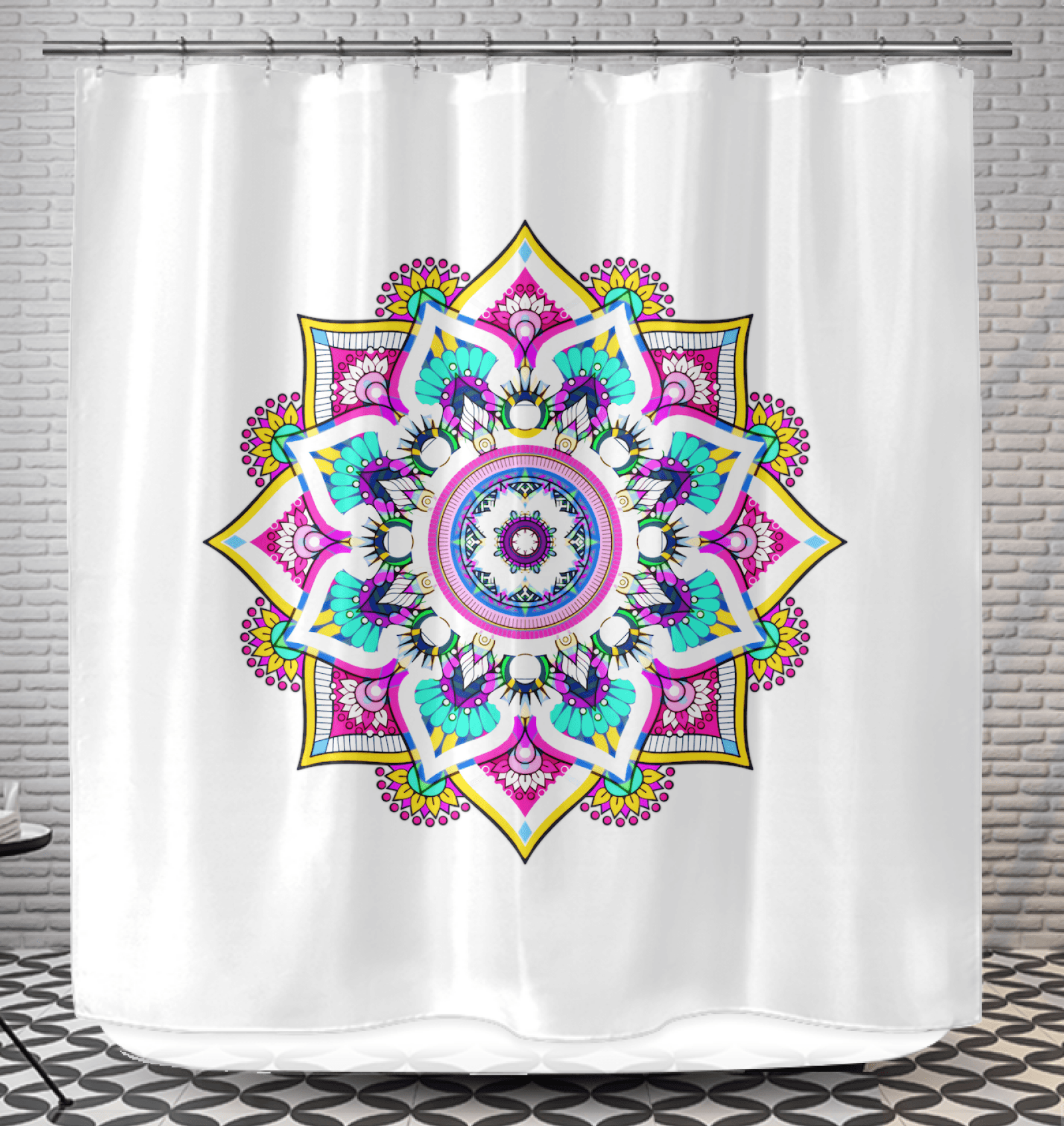 Mandala Essence Vinyl Shower Curtain - Beyond T-shirts