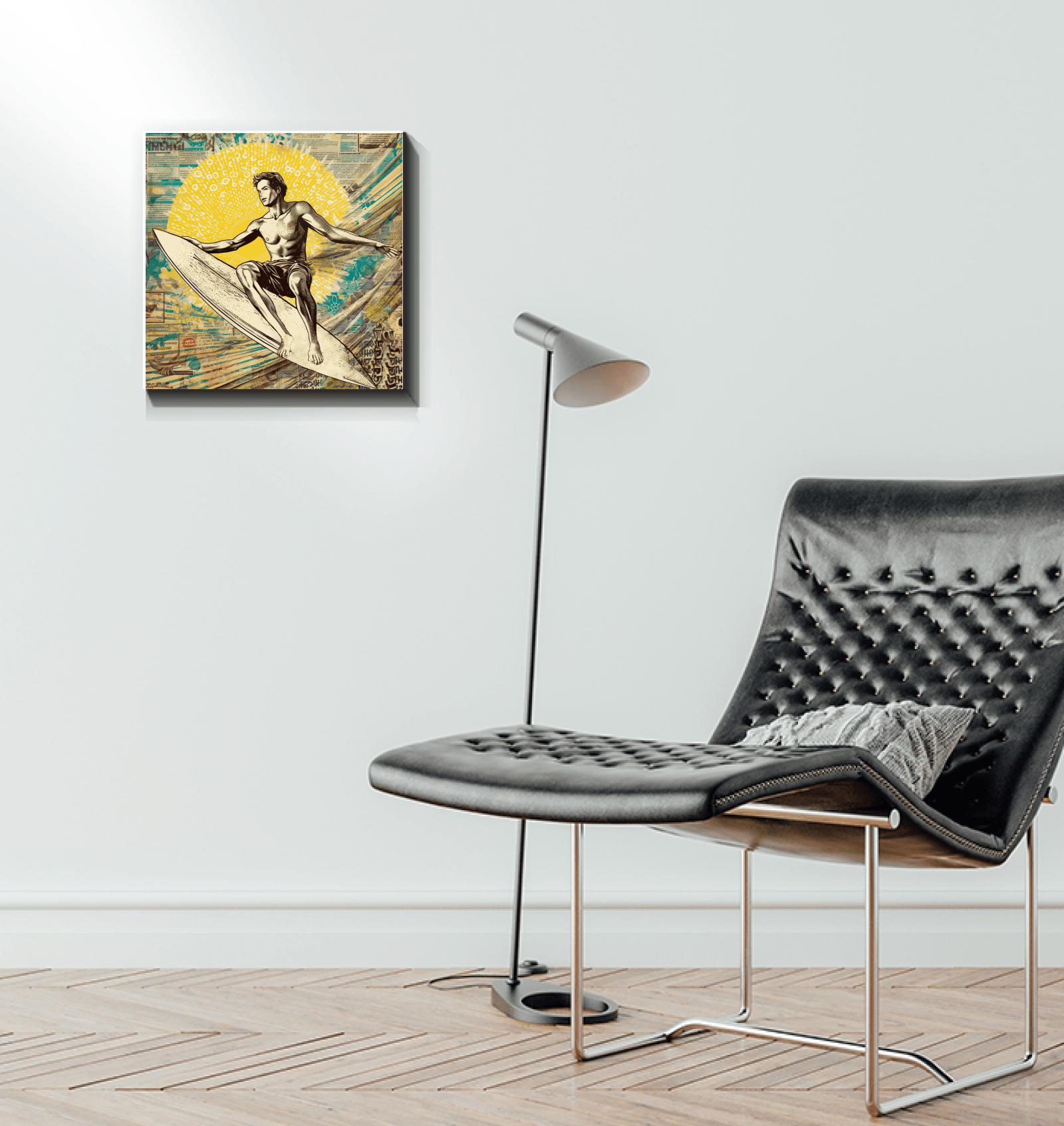 Surfing Reflections Canvas Art - Beyond T-shirts