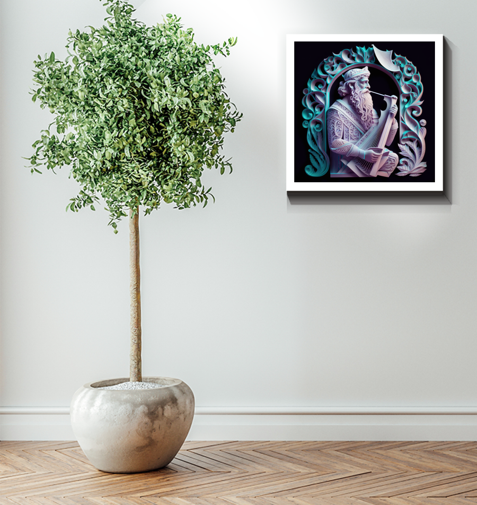 Elegant Tribal Drum Canvas Wall Art