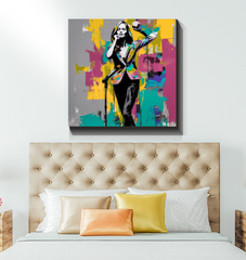 Cosmic Elegance Minimalist Abstract Wrapped Canvas