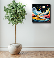 Lustrous Lagoon Tropical Landscape Canvas