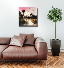 Tropical Paradise Landscape Wrapped Canvas