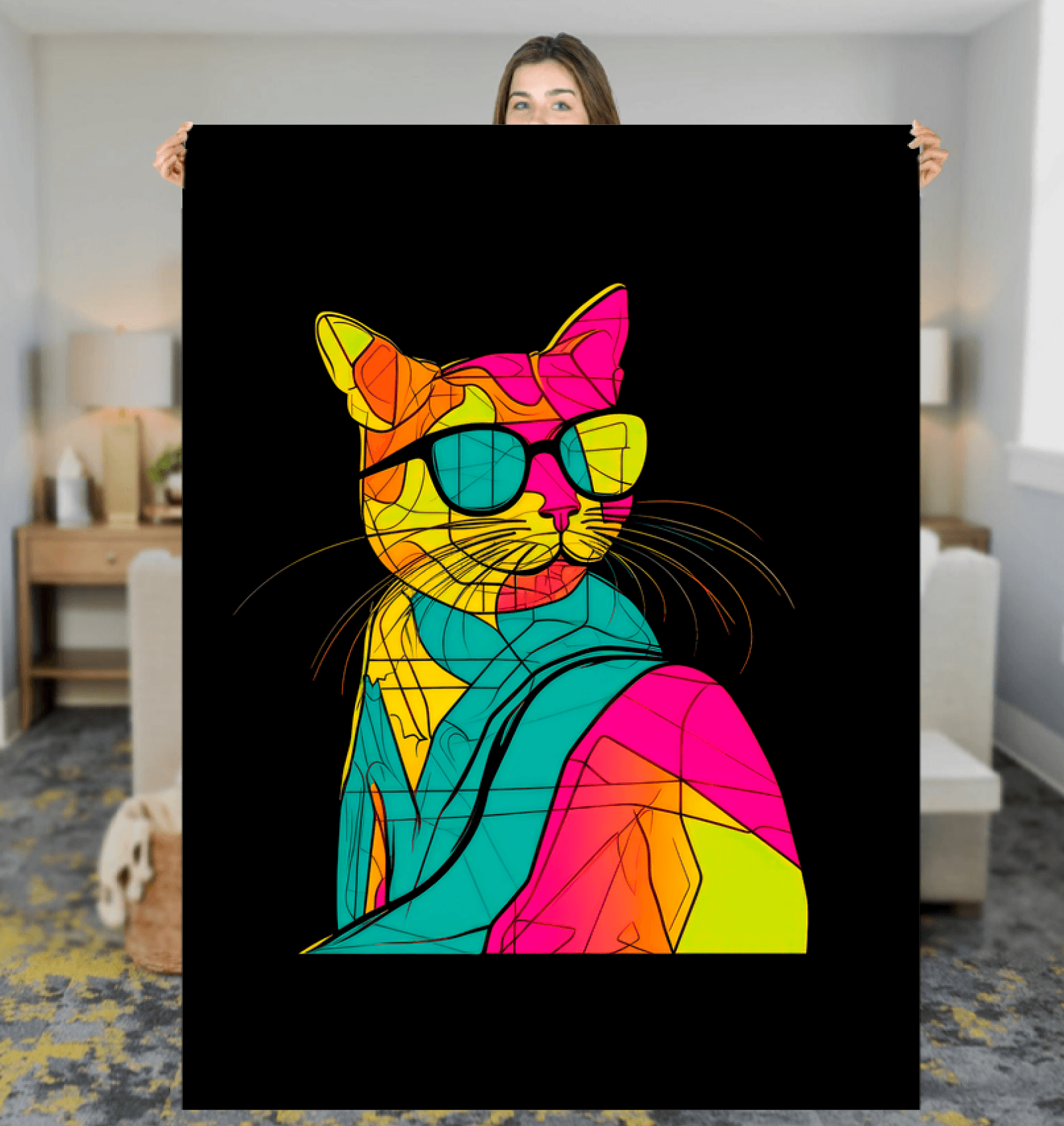 Whiskered Companionship Sherpa Blanket - Beyond T-shirts