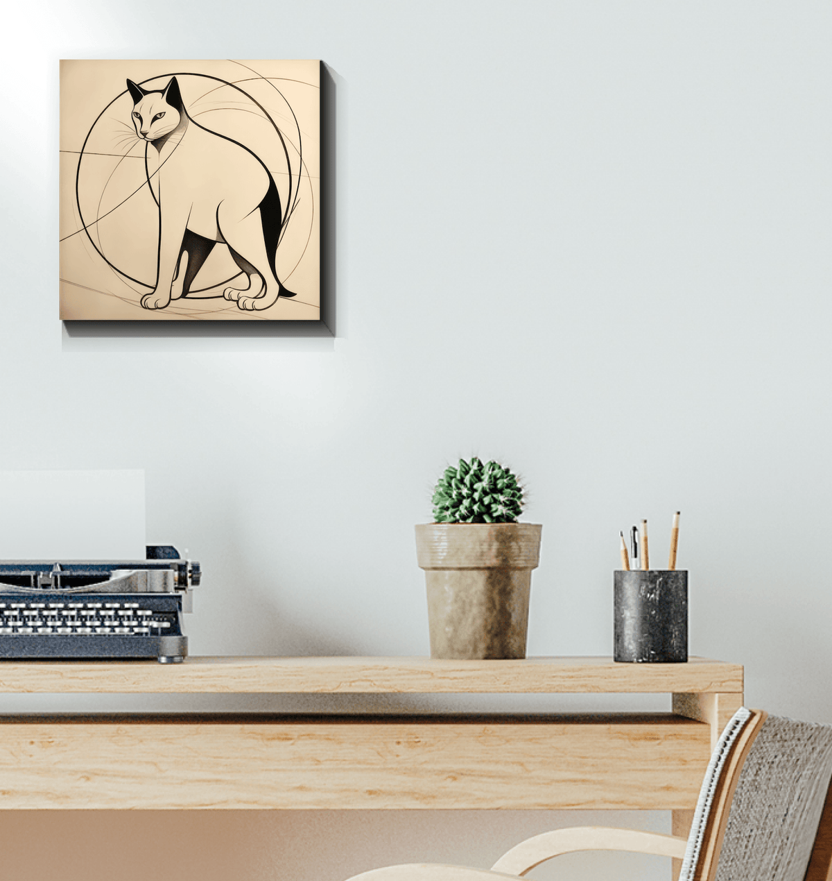 Majestic Feline Silhouette Canvas - Beyond T-shirts