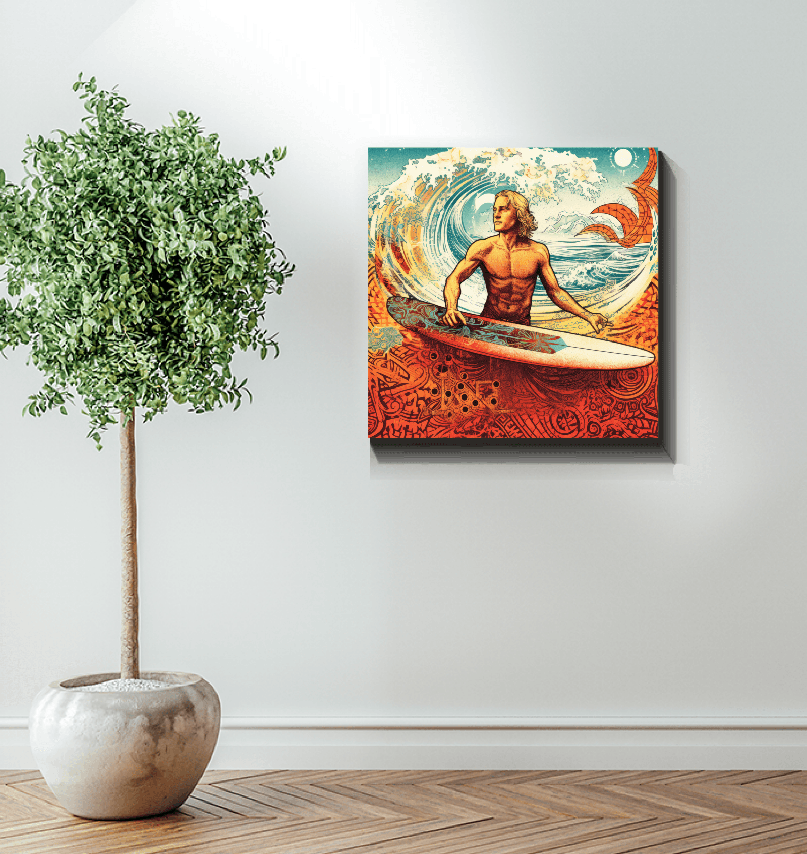 Surfing Symphony Canvas Art - Beyond T-shirts