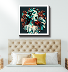 Handcrafted World Music Tapestry Canvas with detailed design.