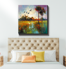 Sunflower Fields Wrapped Canvas