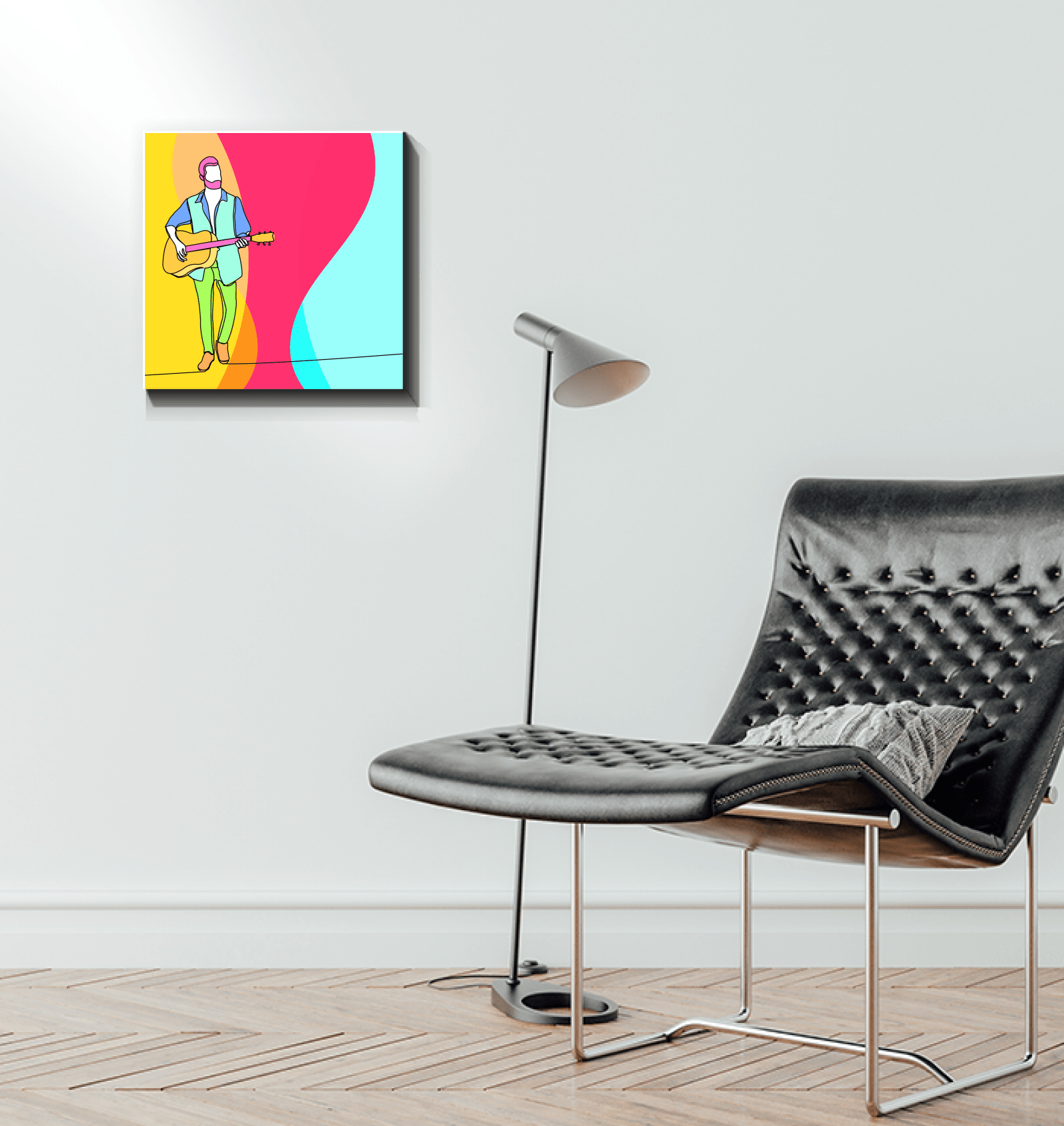 Boy Playing Guitar 2 Wrapped Canvas - Beyond T-shirts