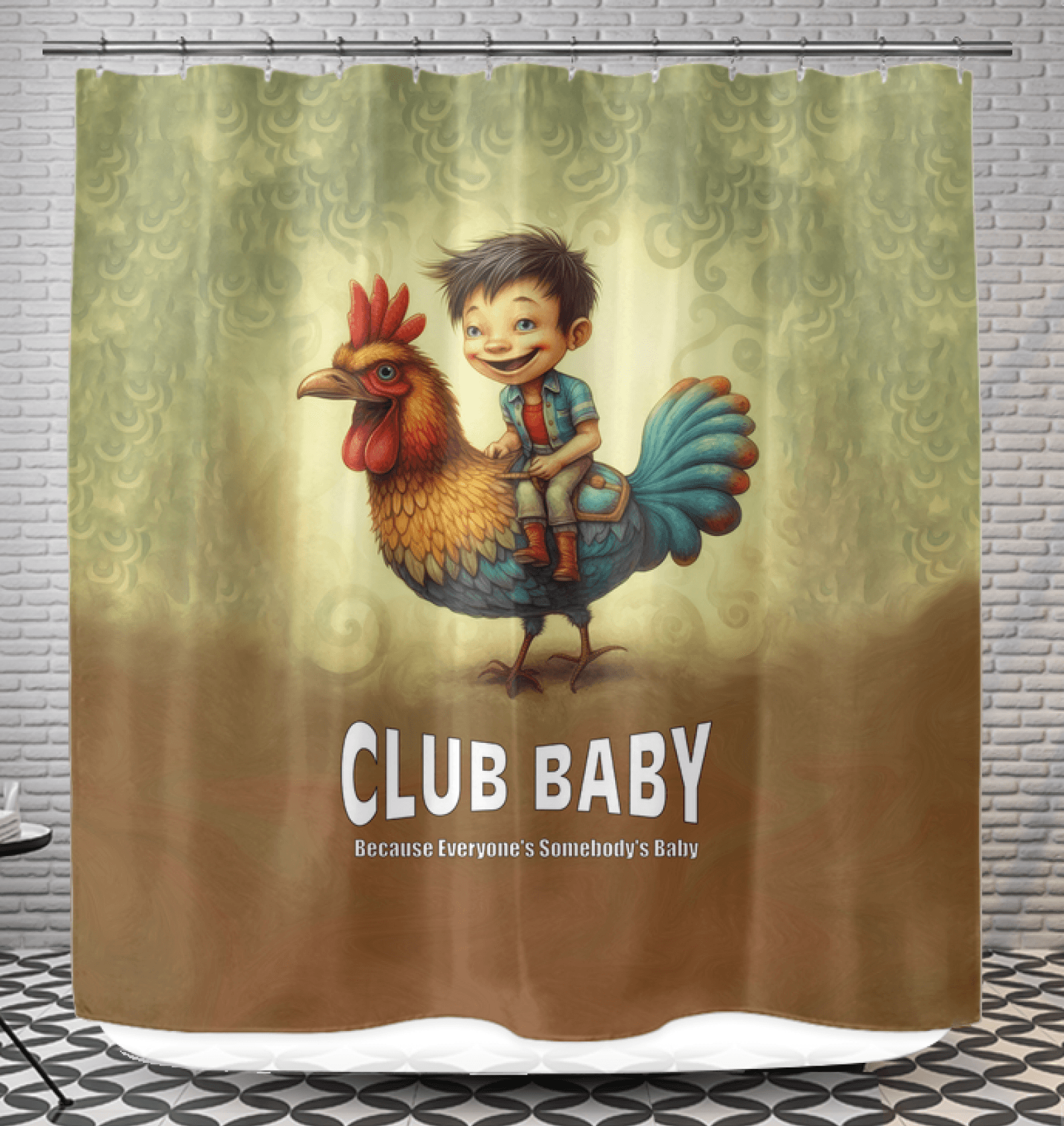 CB6-24 Shower Curtain showcasing its elegant design and durable material in a stylish bathroom setting.