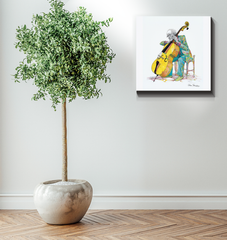 Colorful honeysuckle canvas perfect for modern home aesthetics.