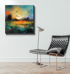 Golden Hour by the Lake Wrapped Canvas