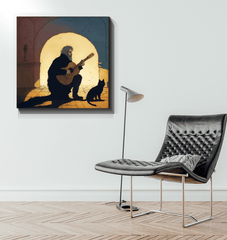 SurArt 72 Wrapped Canvas adding a touch of sophistication to a minimalist living area.
