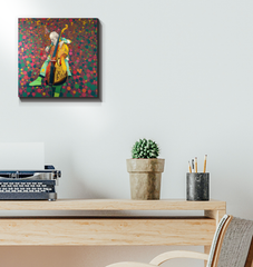 Starry night sky on Cosmos Celebration canvas artwork.