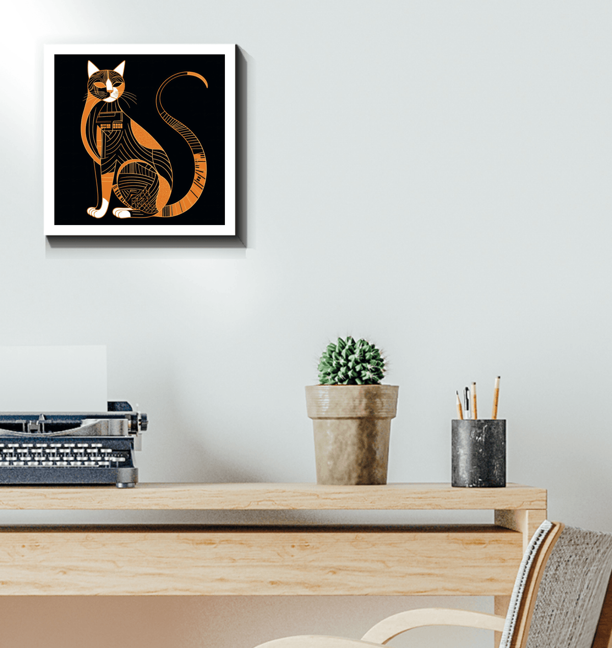 Majestic Feline Silhouette Canvas - Beyond T-shirts