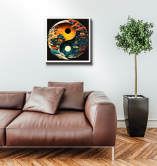 Wrapped canvas featuring Cosmic Dance vibrant art.