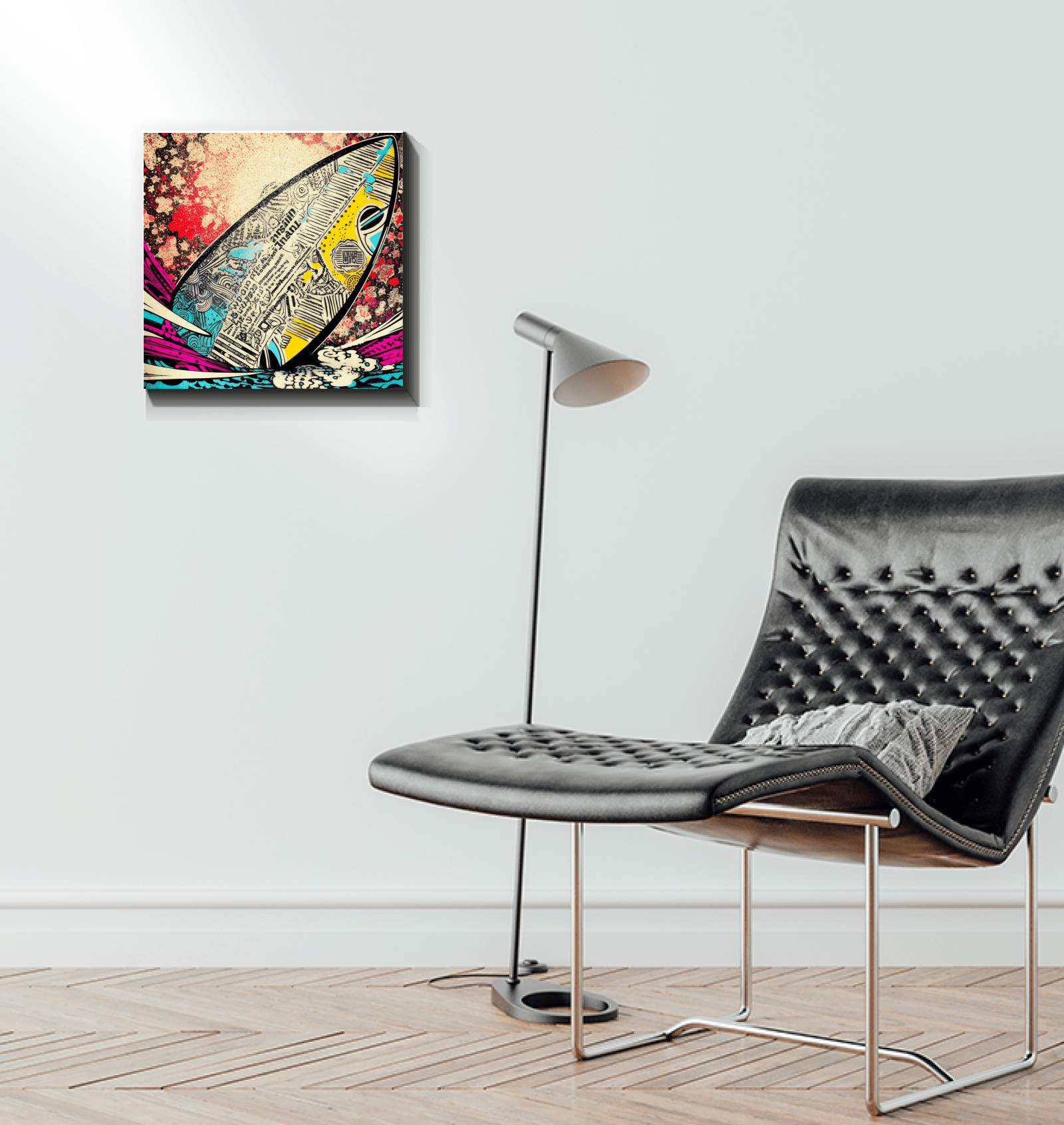 Side view of Surfing 5 33 Wrapped Canvas