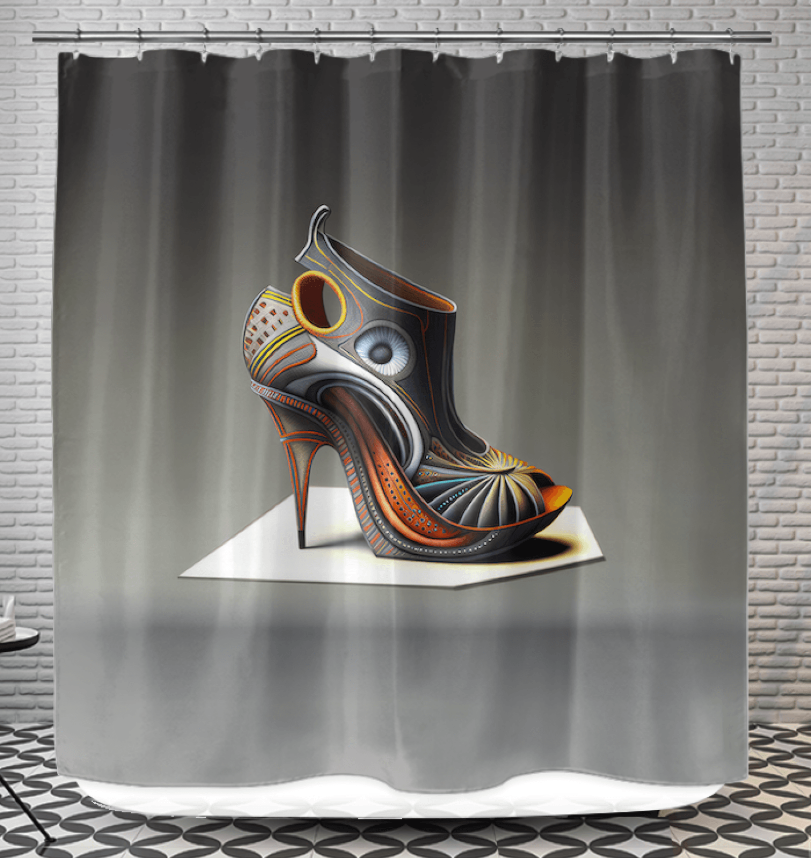 NeoMotion Futuristic Shoe Shower Curtain - Beyond T-shirts