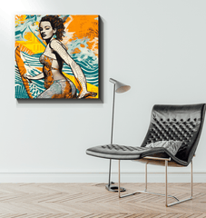 Surfing 5 30 Canvas art piece showcasing calm waves