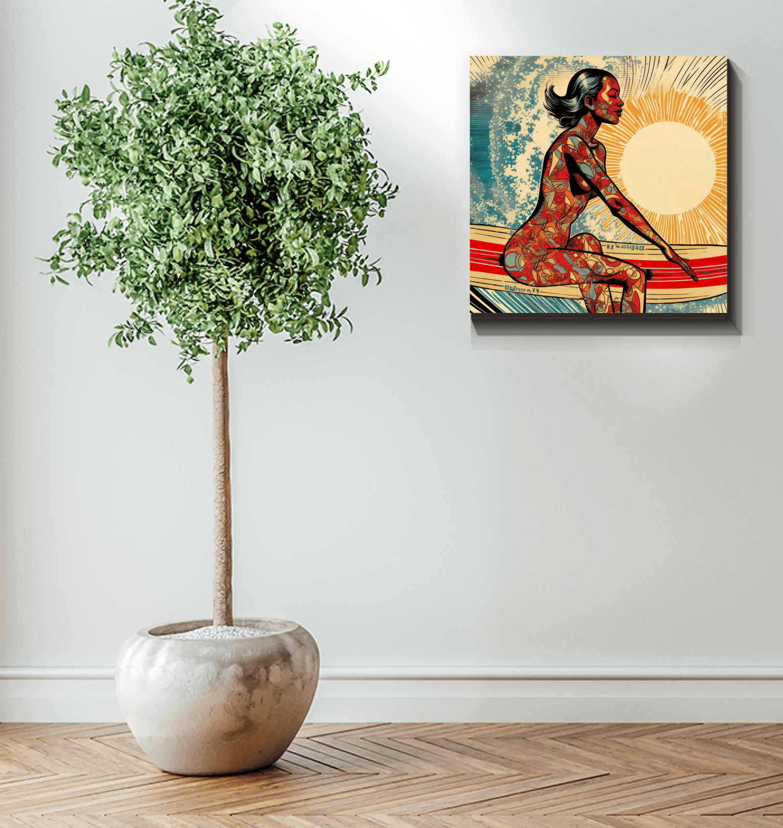 Surfing Reverie Canvas Art - Beyond T-shirts