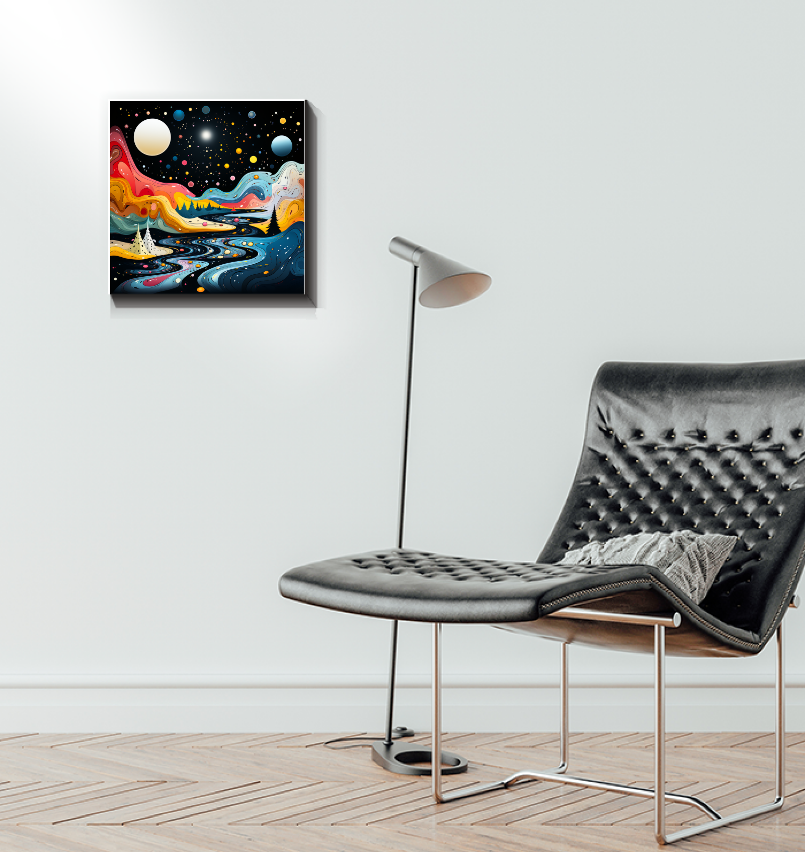 Luminous Lilies Pond Landscape Canvas