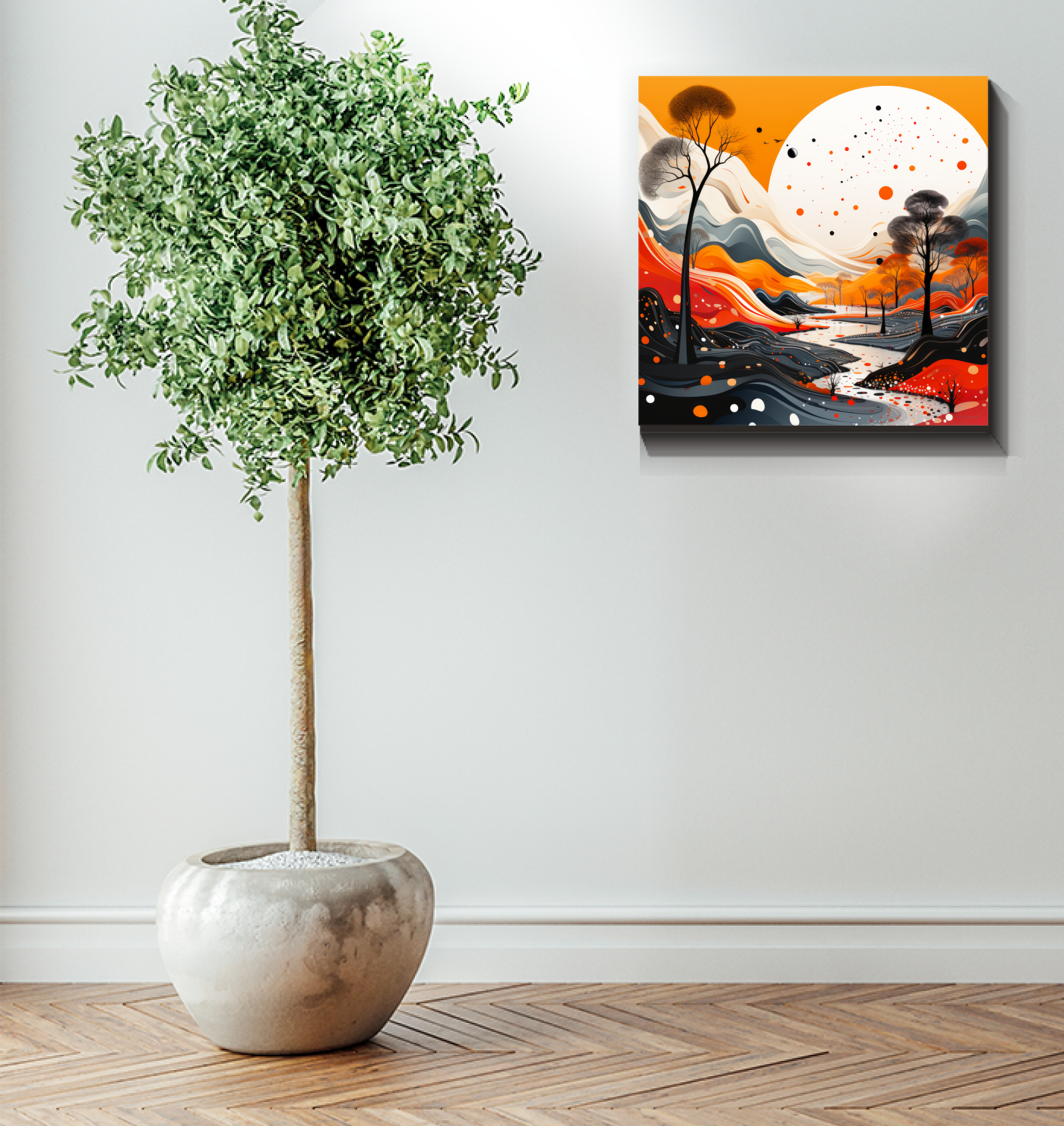 Luminous Lake Water Landscape Canvas