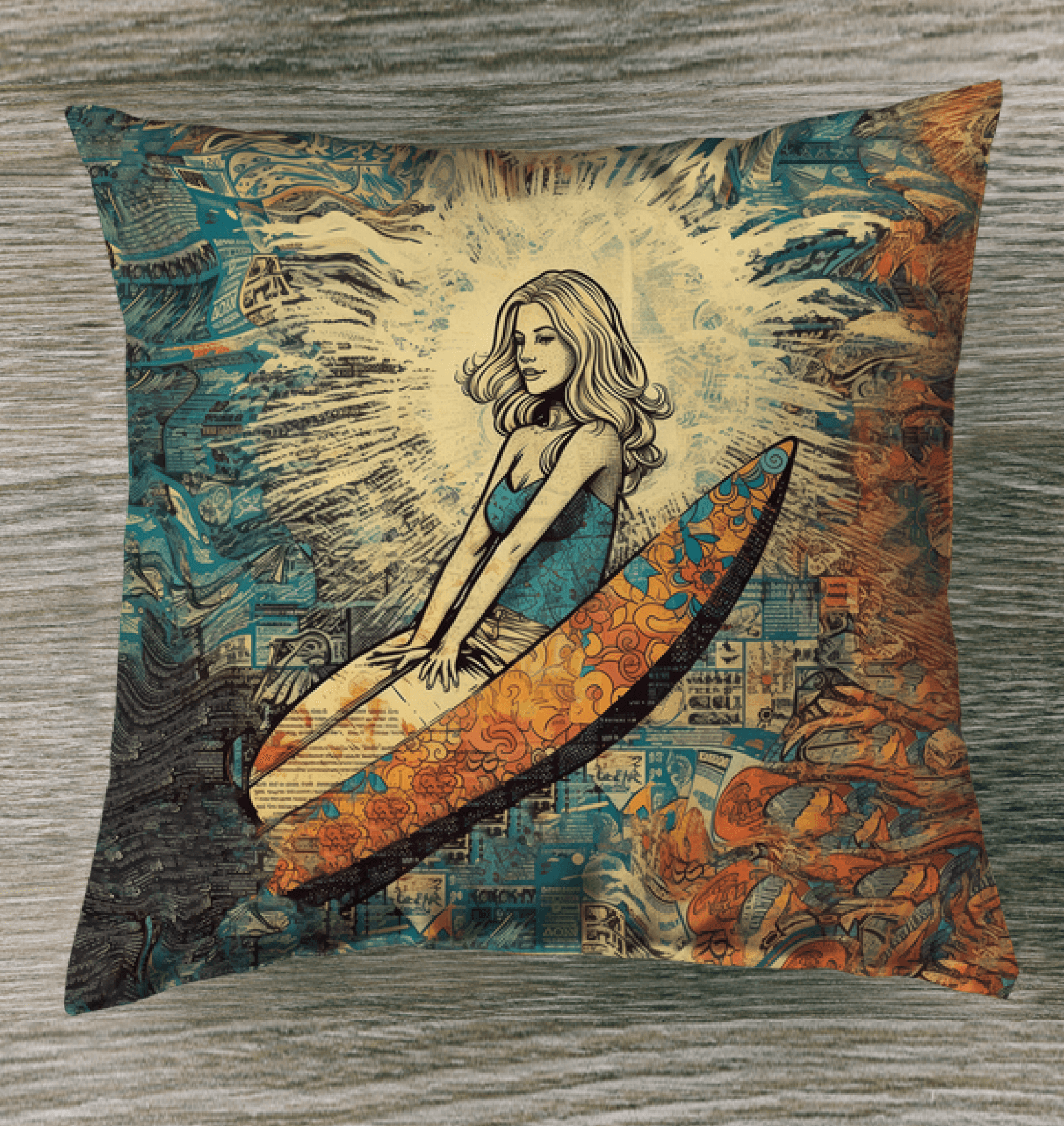 Surfing 1 28 Indoor Pillow - Beyond T-shirts