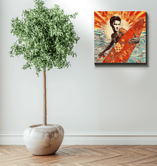 Surfing Serenity Canvas Art - Beyond T-shirts