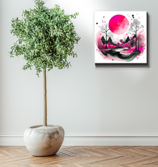 Majestic Mountains Illustrated Canvas Art