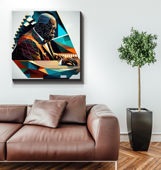 New Wave Neon Wrapped Canvas