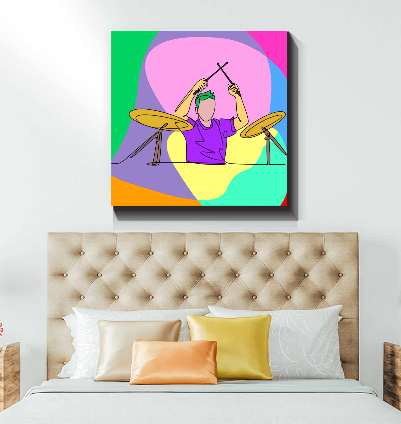 Drummer 1 Wrapped Canvas - Beyond T-shirts