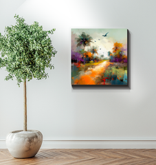 Starry Night Over the Mountains Wrapped Canvas