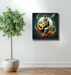 Guitarist's Oasis Desert Guitar Canvas Print