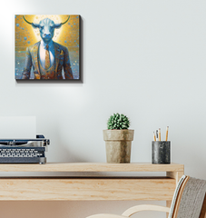 Majestic buffalo depicted on high-quality canvas