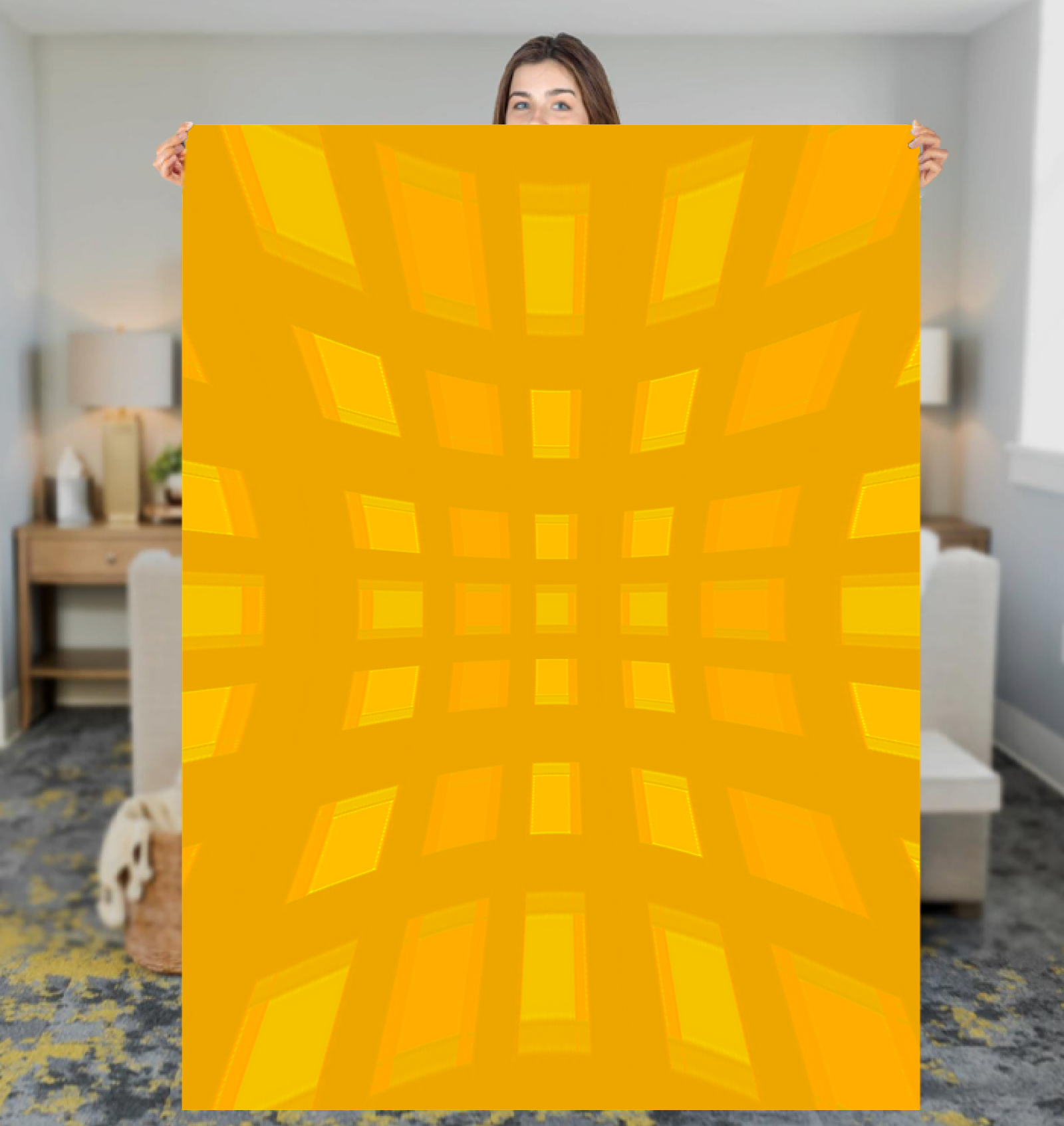 Striped Blanket with Sherpa Lining - Home Textile