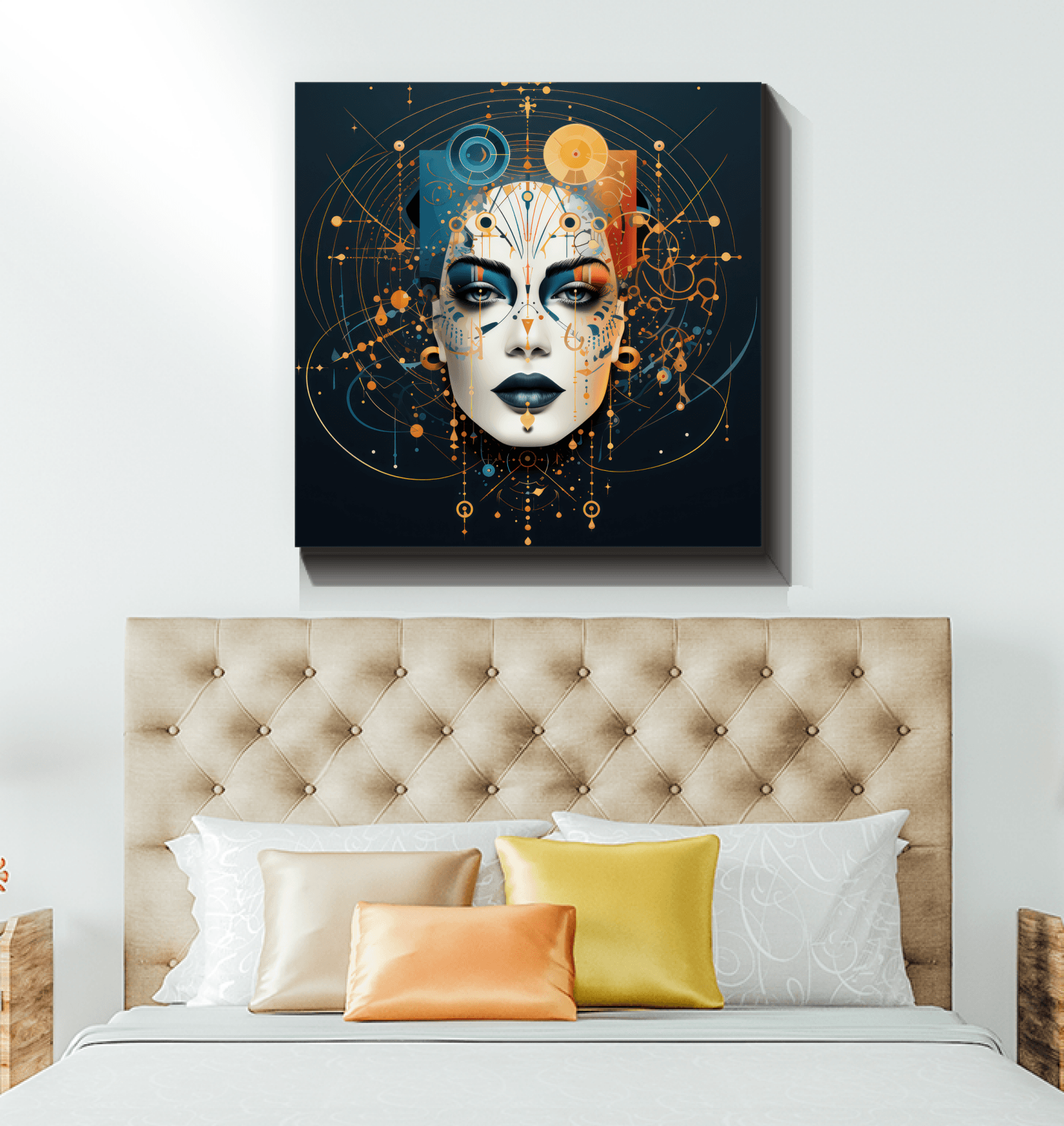 Abstract Goddesses in Harmony: Women's Canvas Art - Beyond T-shirts