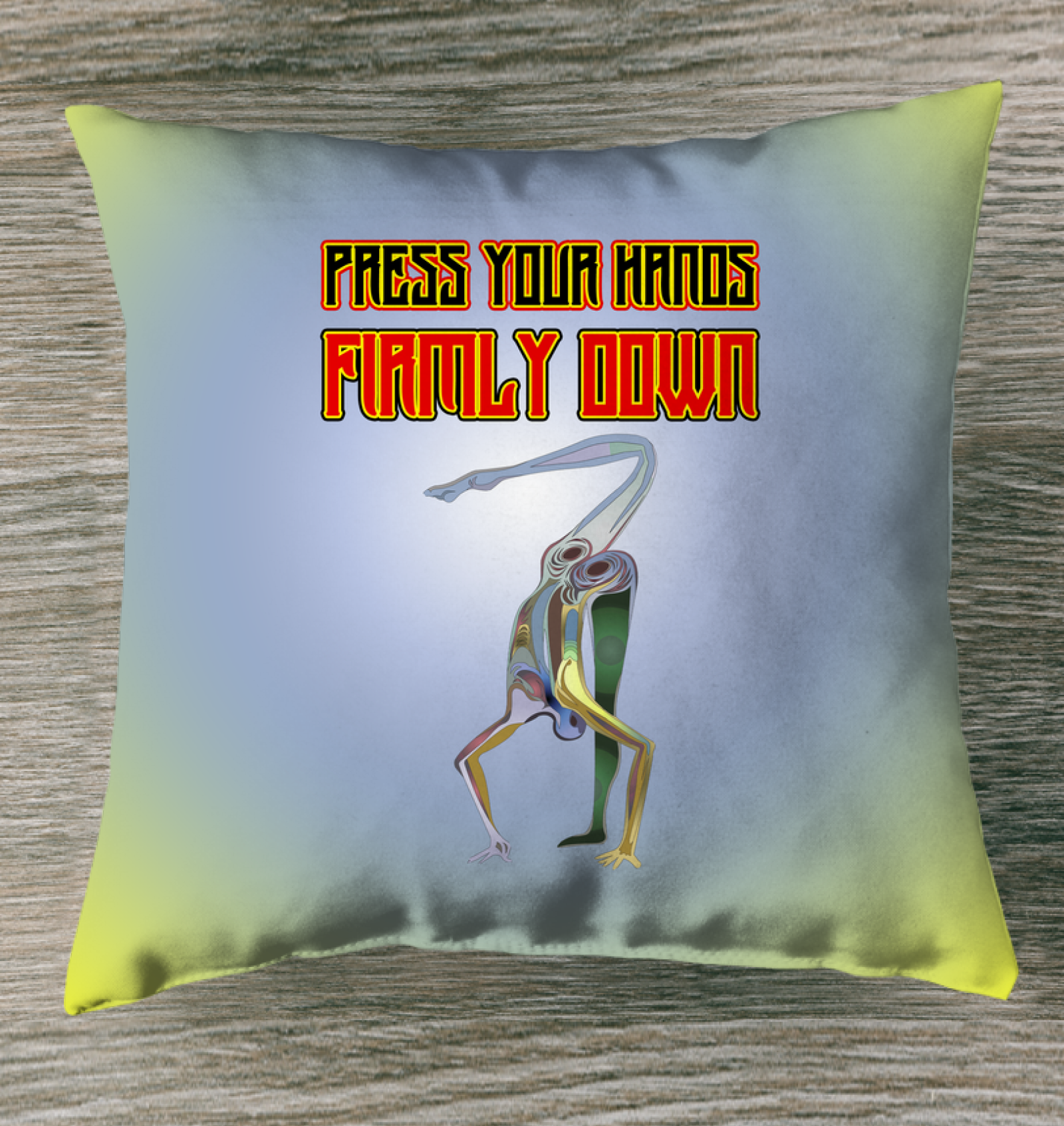 Peaceful Pose Outdoor Pillow in serene garden setting.